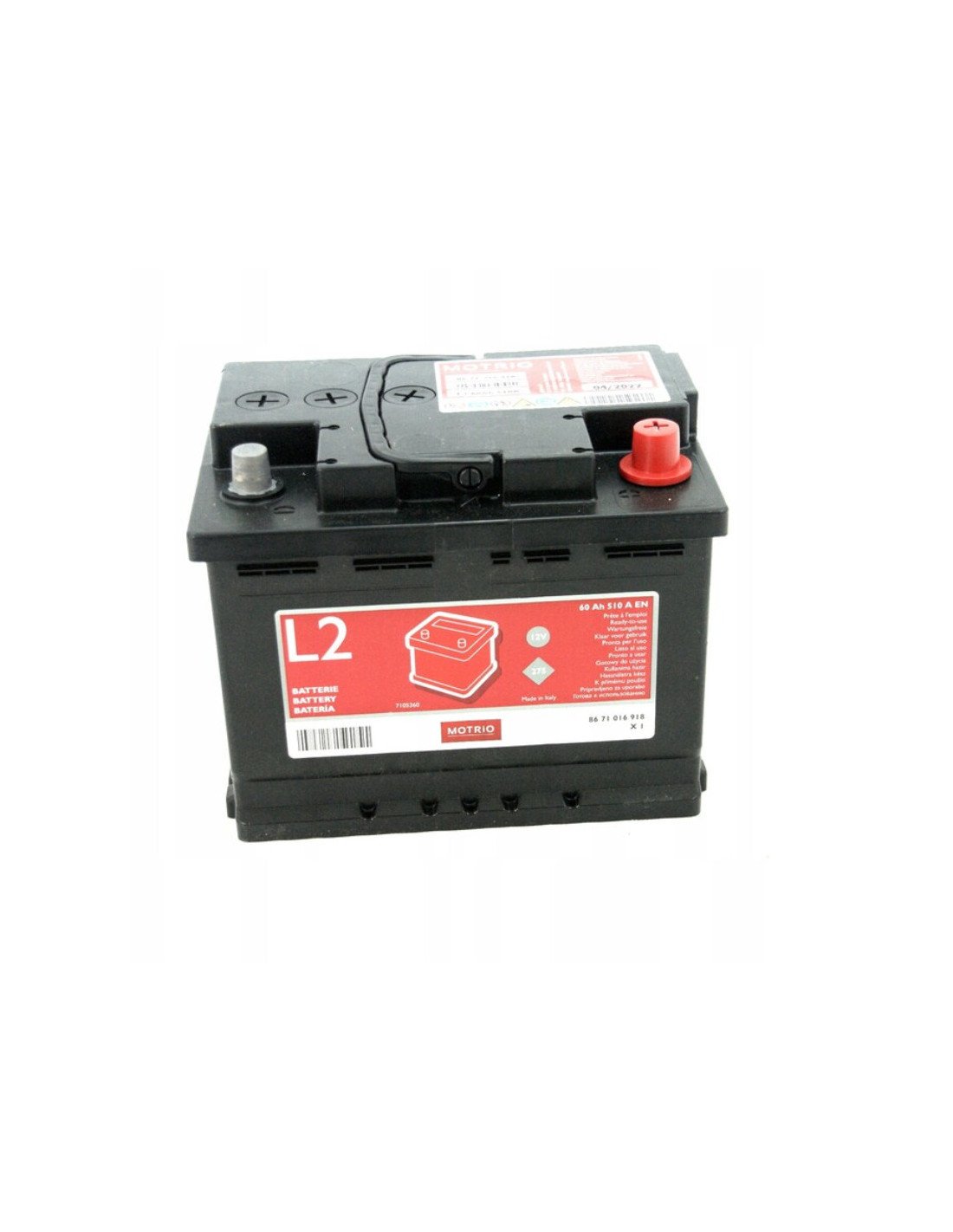 RENAULT MOTRIO - Batería de Plomo y Ácido 12V 60Ah 540A (8671016918)